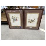 2 Pcs - Framed/Matted Duck Pic- Signed