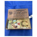 Wooden Pure Cream Box w/Vintage Papers
