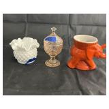3 Pcs - Frankoma Cup - Vase - Pedestal Dish