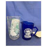 Shirley Temple Blue Pitcher & Daisy Bell Tumbler