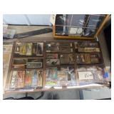 Wooden Display Case w/Vintage Boomers