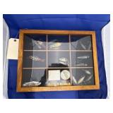Wooden Display Case w/Fishing Lures 17"x13"