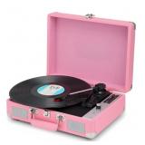 Vinyl Record Player with Stereo Speakers, 3-Speed