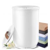 Flyhit Towel Warmer Bucket with Wooden Handle, Whi