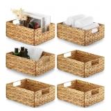 Water Hyacinth Storage Baskets, Collapsible, Set o