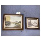 2 Pcs - Framed Pics 21"x17" & smaller