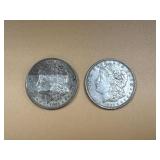 2- 1921 Morgan Dollars