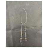 14k white gold multi stone dangle earrings