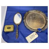 Vintage Dresser Mirror - Vanity Tray & Tin