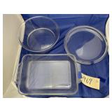 3 Pcs - Pyrex Bowls & Pans