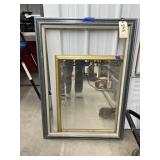 2 Pcs - Wooden Pic Frame 41'x29' & Mirror