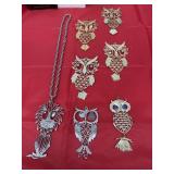 Metal Owl Pendants & Lion Necklace