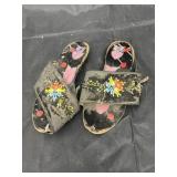 Pair Vintage Asian Child's Beaded Shoes