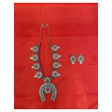 Faux Turquoise Squash Blossom Statement Piece