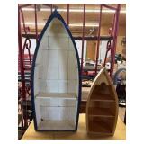 2 Pcs - Wooden Wall Hanging Boats