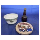 3 Pcs - Amber Bottle - Coaster - Bowl
