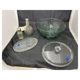 5 Pcs - Glass Bowl - Lid - Shaker Jar - Cruet