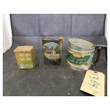 3 Pcs - Sifter - Painted Tobacco Tins