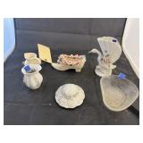 6 Pcs - Bowl - Lid - Creamers - Vase - Glass Shoe