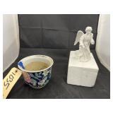 Planter & Angel Figurine