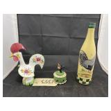 3 Pcs - Painted Rooster Bottle Dï¿½cor & Timer