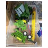 John Deere Tractor w/Implements & Large Ruler