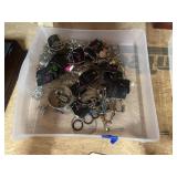 Assorted Costume Jewelry in Plastic Bin