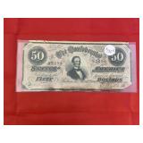 Rare Confederate $50 - Great Condition