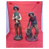 2 Pcs - Western Figurines - 1 has broken arm