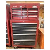 2 Pc Craftsman Toolbox on Wheels 9 Drawers