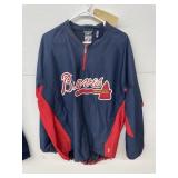 Majestic Braves Nylon Rain Shirt Sz XL