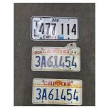 3 - Vintage Vehicle License Tags