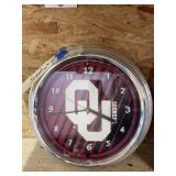 OU Sooners Battery Op Wall Clock