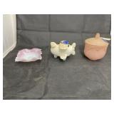 3 Pcs - Avon Bowl w/Lid - Airplane Coin Bank