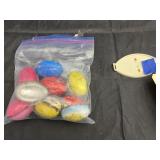 2 Pcs - Metal Eggs & Small Plastic Tray