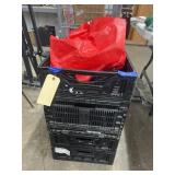 Plastic Crate w/Shopping Bags