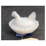 Small Milk Glass Hen on Nest