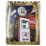 "Route 66" Gas Pump" Metal Sign