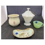 4 Pcs - Pedestal Dish w/Lid - Green Mug