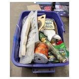 Plastic Bin w/Wooden Bunnies - Fabric