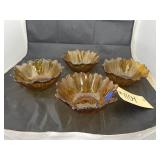 4 - Glass Sunflower Bowls