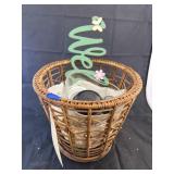 Wicker Basket w/Welcome Sign - Doilies & More