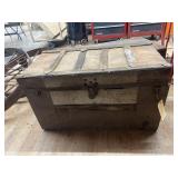 Vintage Wooden Trunk 34"L x 17"W x 20"H