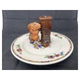 3 Pcs - Plate, Pottery Boot - Figurine