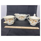 Jewel Tea Gravy Boat & Creamer/Sugar
