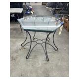 Metal/Glass Patio Table 22"x25"x18"