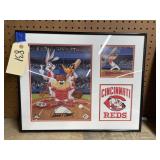 Cincinnati Reds & Looney Tunes Framed Pic