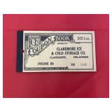 Vintage Ice Coupon Booklet - Claremore OK