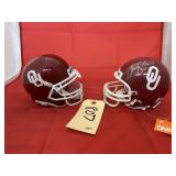 2 - Signed OU Small Football Helmets