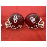 2 - Signed OU Small Football Helmets